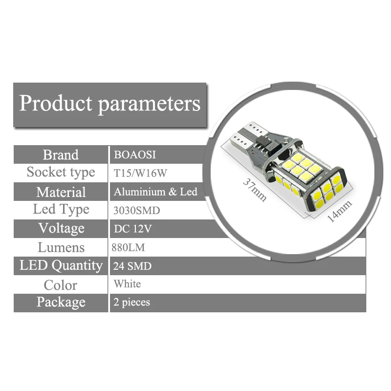 2x Canbus обратный светильник 921 912 T15 W16W 3030SMD для kia rio k2 3 подлокотник ceed sportage sorento cerato soul picanto optima k3