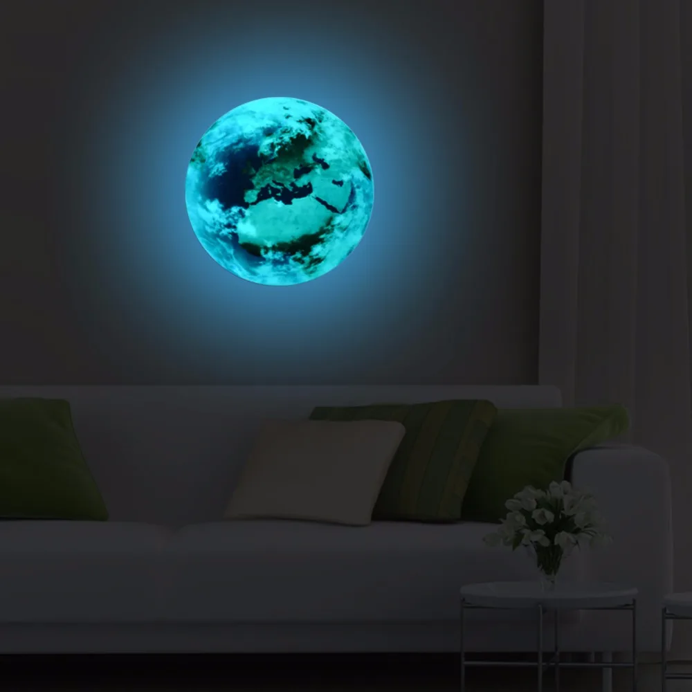 Новинка 1 шт. светящийся в европейском стиле синий земля мультфильм DIY 3d настенные