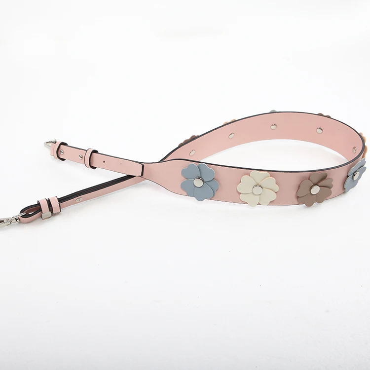 pink silver hook Модный ремень для женщин, сумки, сумки, кожа, цветные цветы, сумка на плечо, ремень, регулируемый цветочный ремень, сумка, аксессуары - Цвет: pink silver hook