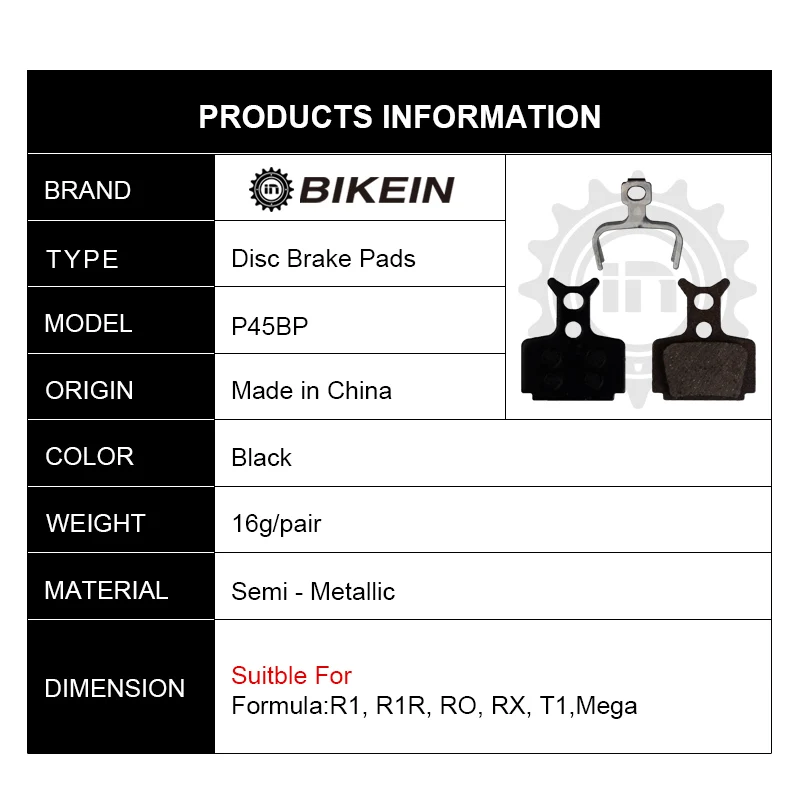 BIKEIN 4 пары резиновых дисковых тормозных колодок для велосипеда Formula The One R1 R1R RO RX T1
