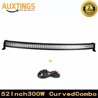 free shipping curved 52 inch led light bar 300w watt combo beam battery powered led off road light bar great led driving light