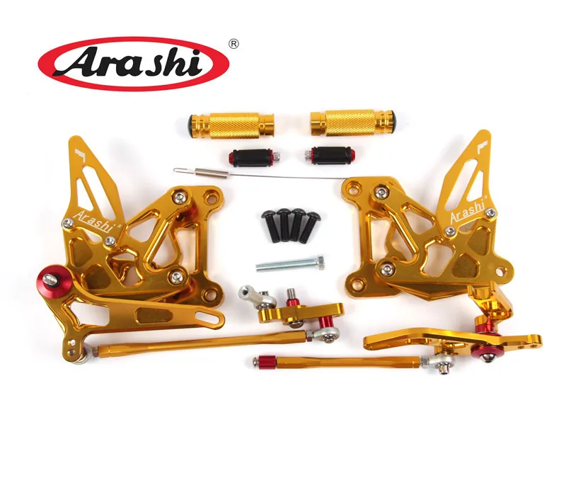 Gold Arashi CNC Rider Rearset регулируемые Подножки для MV AGUSTA Brutale 675 800 ДРАГСТЕР 2012 2013 алюминий золото - Цвет: Gold