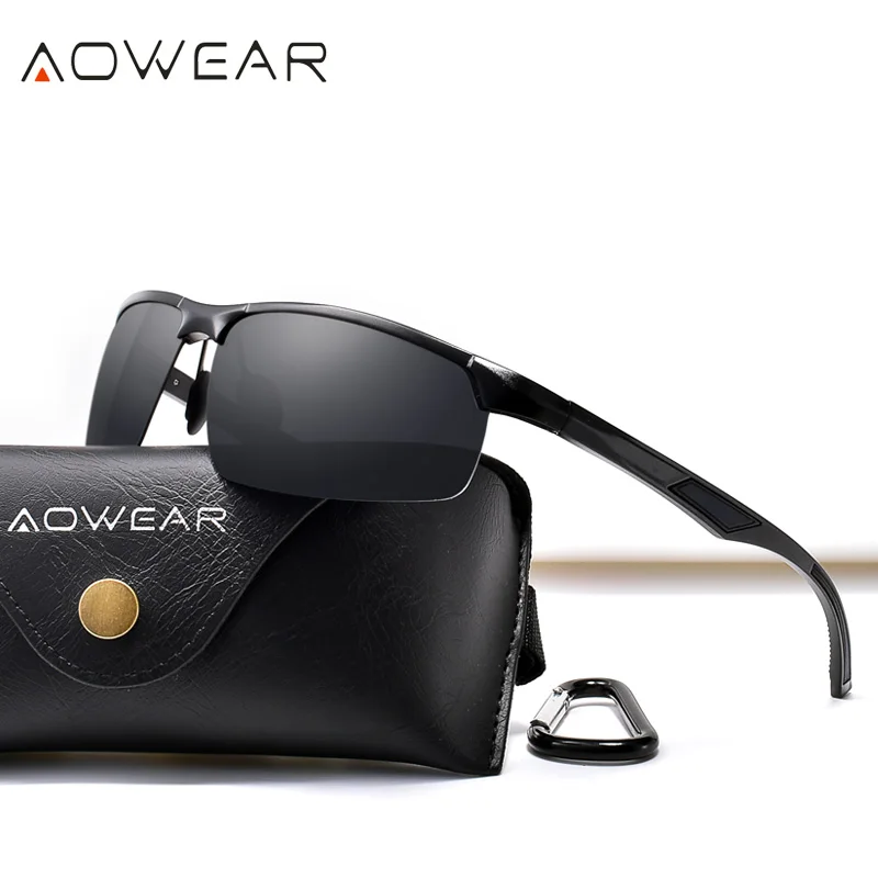 Солнцезащитные очки AOWEAR Мужские поляризационные роскошные спортивные