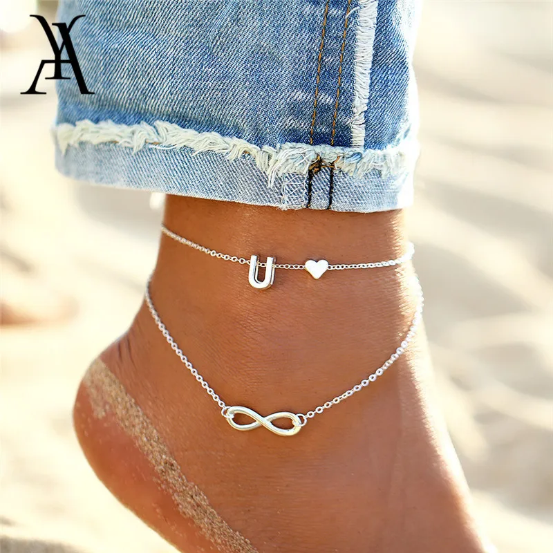 Женские богемные браслеты с буквенным принтом сделай сам многоярусные сердечком