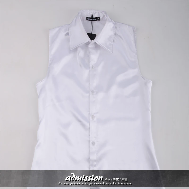 2017 Мужской костюм диджея мужская Тонкая рубашка без рукавов летние костюмы