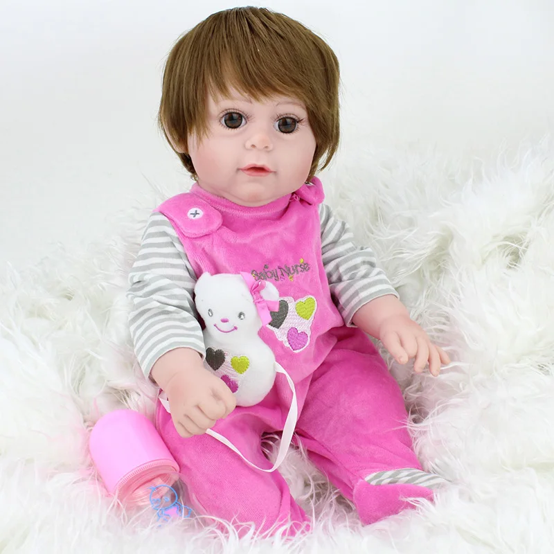 Кукла реборн NPKDOLL 17 дюймов полностью виниловая силиконовая кукла младенец для