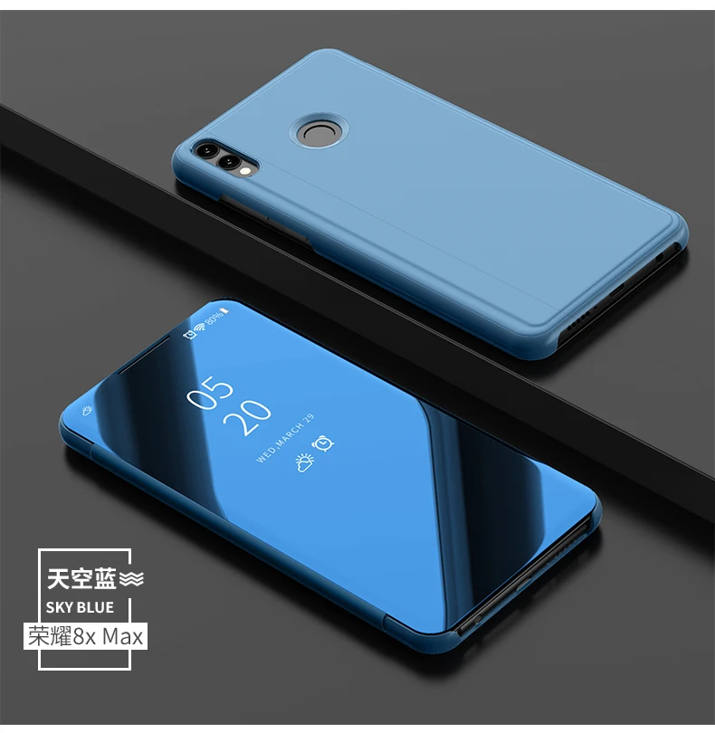 Чехол 8X для huawei Honor 8X Max, роскошный зеркальный флип-чехол для телефона huawei Honor 8X Max, чехол с Покрытием s Coque Funda