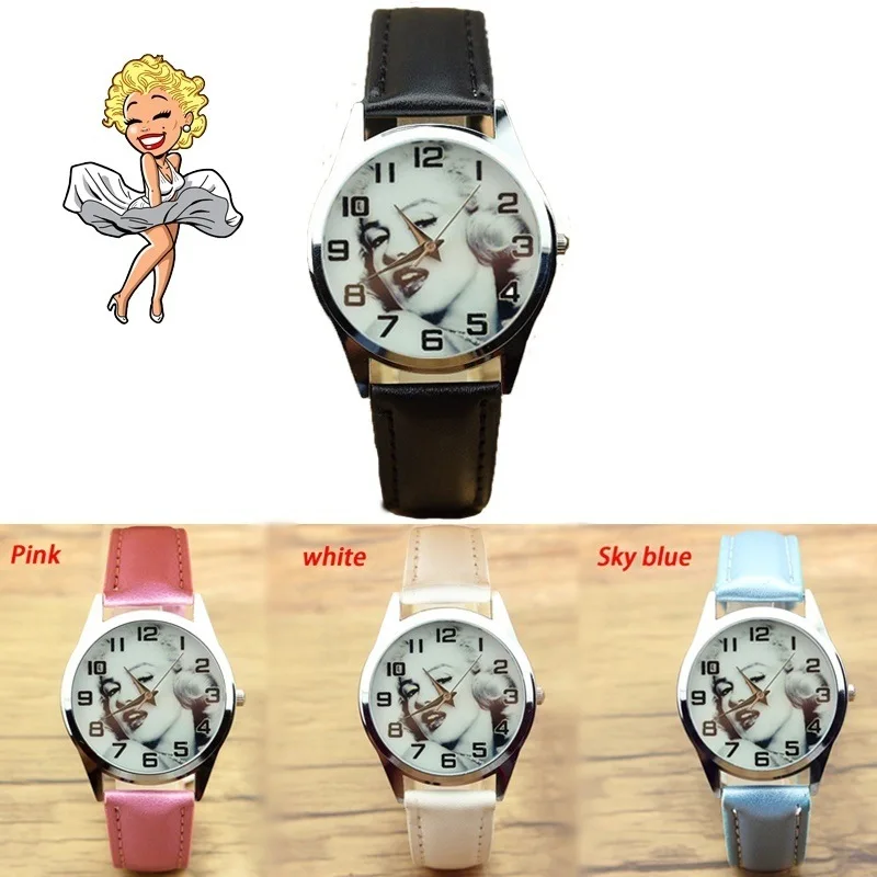 Новинка детские часы в мультяшном стиле Мэрилин Монро кварцевые наручные с
