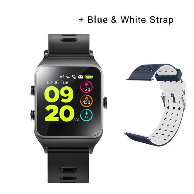Black n Blue Strap Makibes BR3 Смарт-часы Android iOS IP68 Водонепроницаемый трекер сердечного ритма Встроенный gps 1," сенсорный экран Умные спортивные наручные часы для мужчин - Цвет: Black n Blue Strap