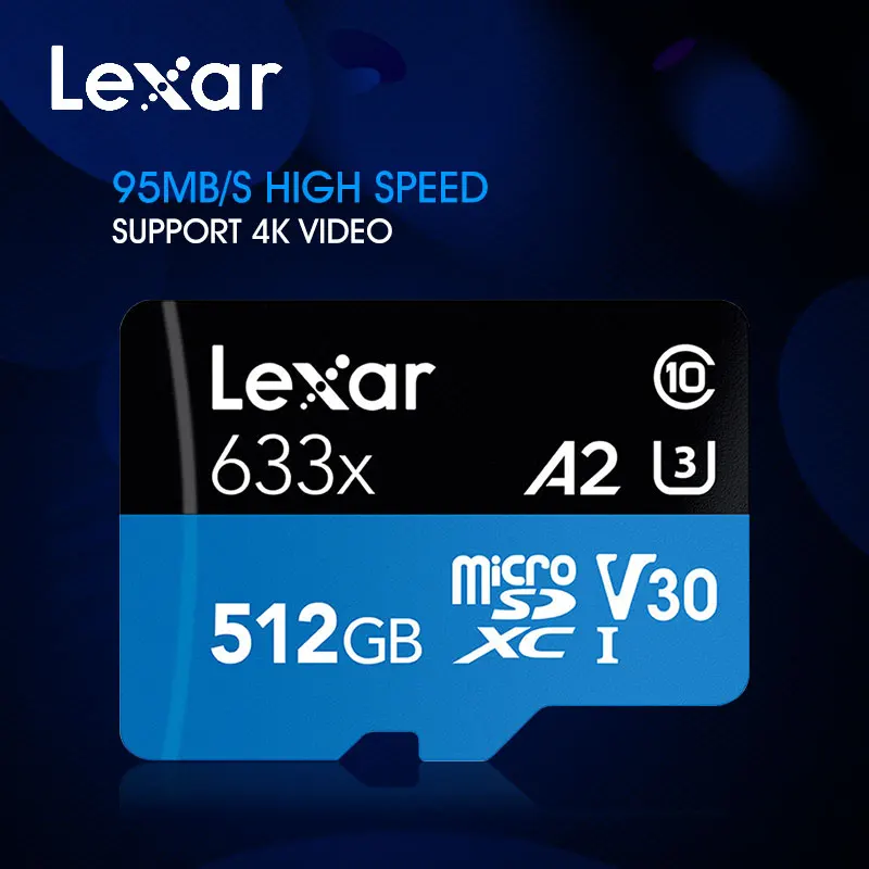 Lexar tf micro sd 633x16G 256G 512Gcards 32gb SDHC класс 10 64G 128G карта памяти sd адаптер для Gopro/DJI/nintendo switch