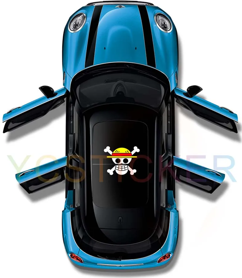 С прикольным череп голова графика автомобиль панорамная крыша стикер