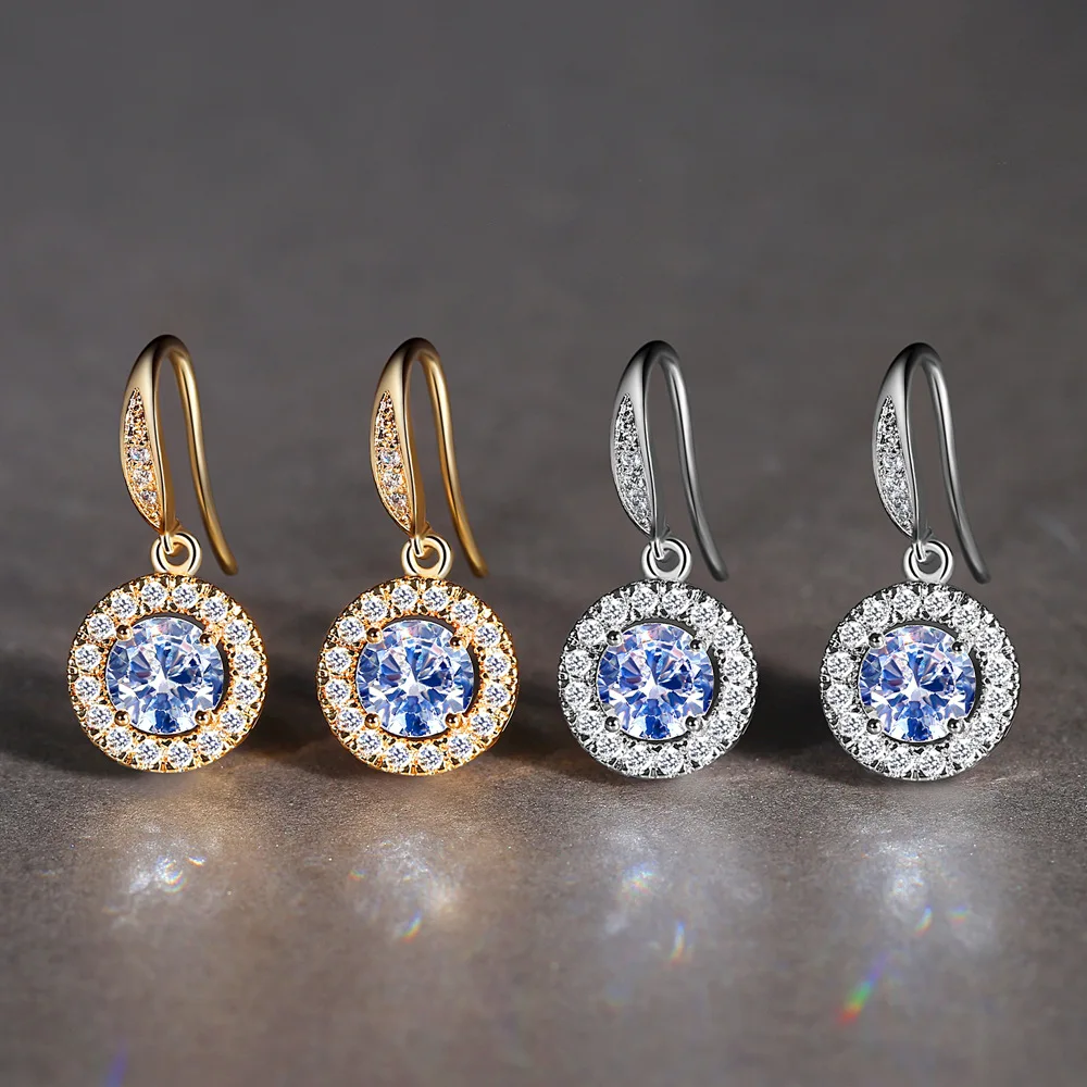 RACHEL VICHY Crown Austrian Crystal Wedding Stud Earrings Gold Color Fashion Brand Vintage CZ Jewelry For Women E230 | Украшения и