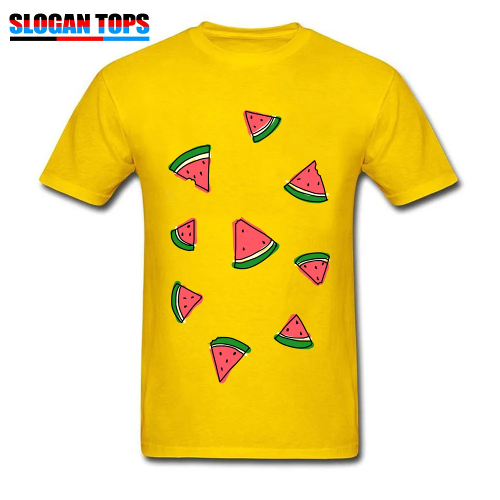 Новая летняя хлопковая Футболка мужская футболка одежда с принтом арбузов для