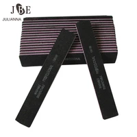 50pcslot thick black straight wide nail file double side 100180 sandpaper washable nail art file buffer manicure pedicure tool