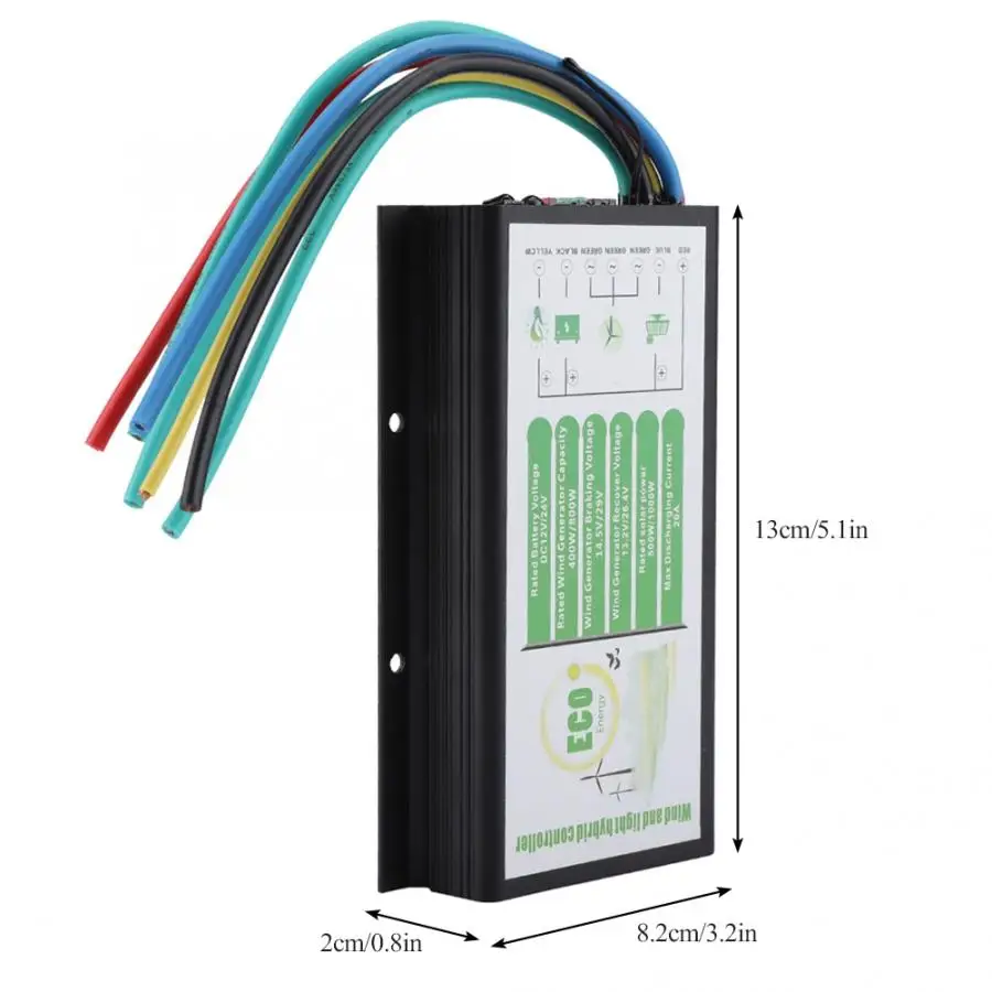 DC 12 V/24 V ветро и солнечный гибридный контроллер 400 W/800 W регулятор управляющий