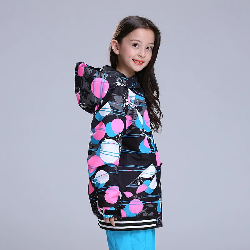 GSOU зимняя Брендовая детская Лыжная куртка для девочек лыжный костюм сноуборда