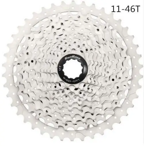 CSMS8 silver 46T 11s SunRace Велосипедный спорт кассета 9/10/11/12 Скоростей 11-40 т 11-42 т 11-46T 11-50 т в сутки части велосипеда для shimano Sram - Цвет: CSMS8 silver 46T 11s