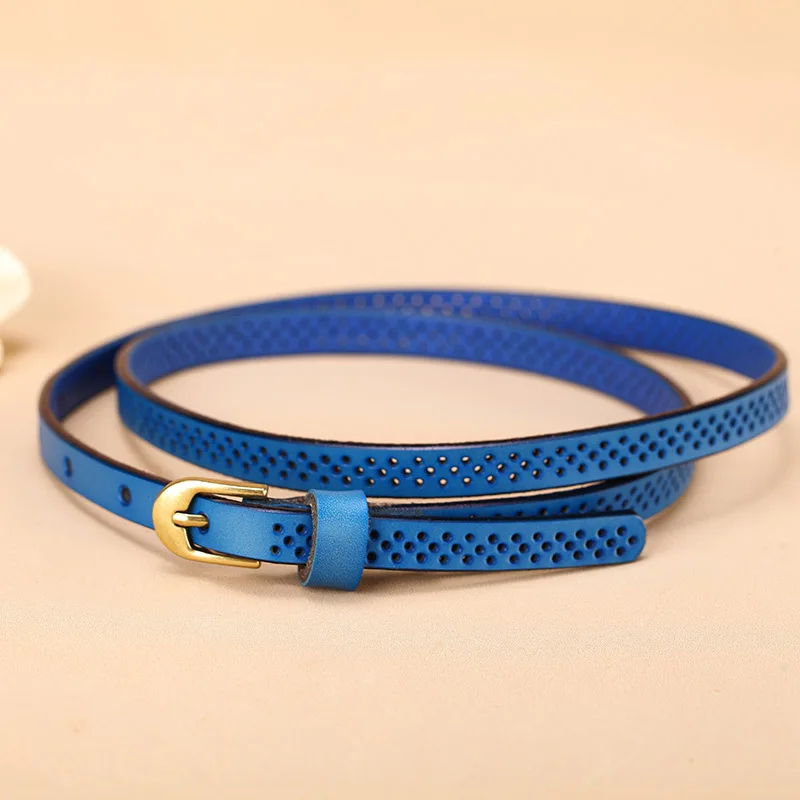 Ремень из коровьей кожи Женский винтажный пояс с цветами второй слой кожаный для