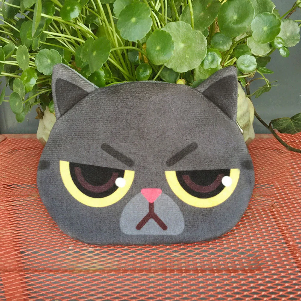 Aelicy Топ Мода 3D милая кошачья морда печать на молнии Кошельки для монет обувь из хлопка, с мультяшками милые кошельки для монет маленькая сумка для хранения