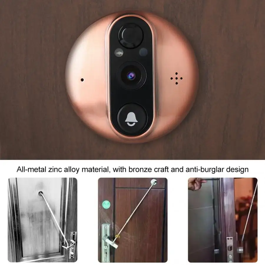 Дверной Звонок камера 4,3 дюймов HD 1080P WiFi видеодомофон дверной звонок камера Дверной зритель ночное видение ПИР кольцо дверной Звонок