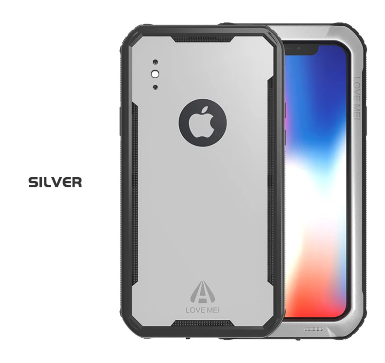Чехол LOVE MEI в IP68 подводный Водонепроницаемый чехол для iPhone x 5,8 дюйма воды доказательство непроницаемый силиконовый ударопрочный чехол для ПК+ ТПУ повышенной прочности и защищенности противоударный чехол Shell