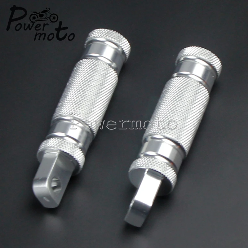 

1 Pair Motorcycle Chrome Footrests Footpeg Foot Pegs Pedals 10mm Mounting Hole For Harley Sportster Cafe Racer Bobber Chopper