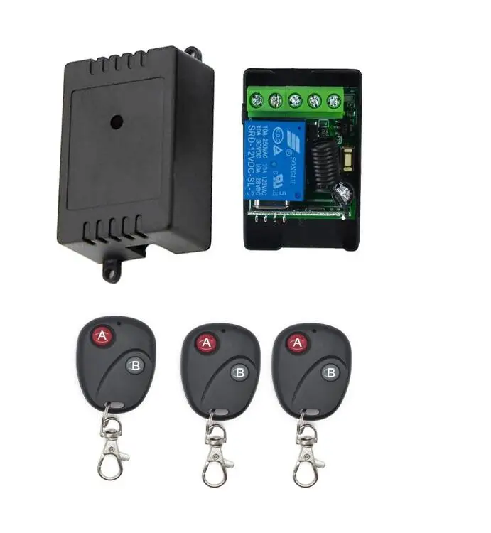 add 3pcs remote 433,92 МГц Универсальный беспроводной пульт дистанционного управления Переключатель DC12V 12 В 10A 1CH реле приемник передатчик контрольный светильник лампа гаражная дверь - Цвет: add 3pcs remote
