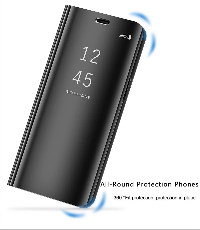 Умный кожаный откидной зеркальный чехол с подставкой для samsung Galaxy S10 S8 S9 плюс S7 S6 Edge Note 8 9 Galaxy A60 A80 A90 A40 A50