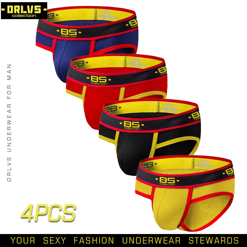 Мужские трусы брифы BS 4 шт./лот сексуальное нижнее белье мужские сексуальные