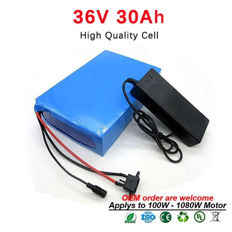 36V 30Ah 1000W комплект литий ионных батарей для электровелосипеда Bafang 8Fun Yamaha