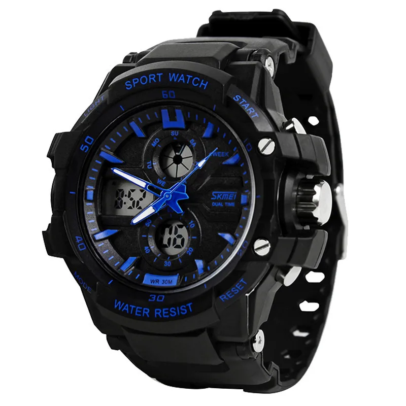 Blue children watch Новые SKMEI детские спортивные часы Модные Детские Водонепроницаемые атоматические цифровые часы Роскошные армейские часы Datejust Наручные детские часы - Цвет: Blue children watch