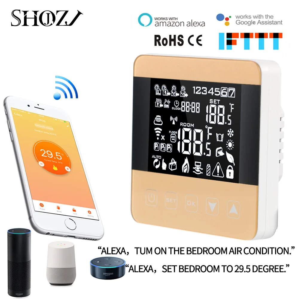 Жизнь TUYA Android ISO Alexa ECHO Google домашний рабочий умный wifi нагревательный термостат для теплого пола/электрический теплый пол
