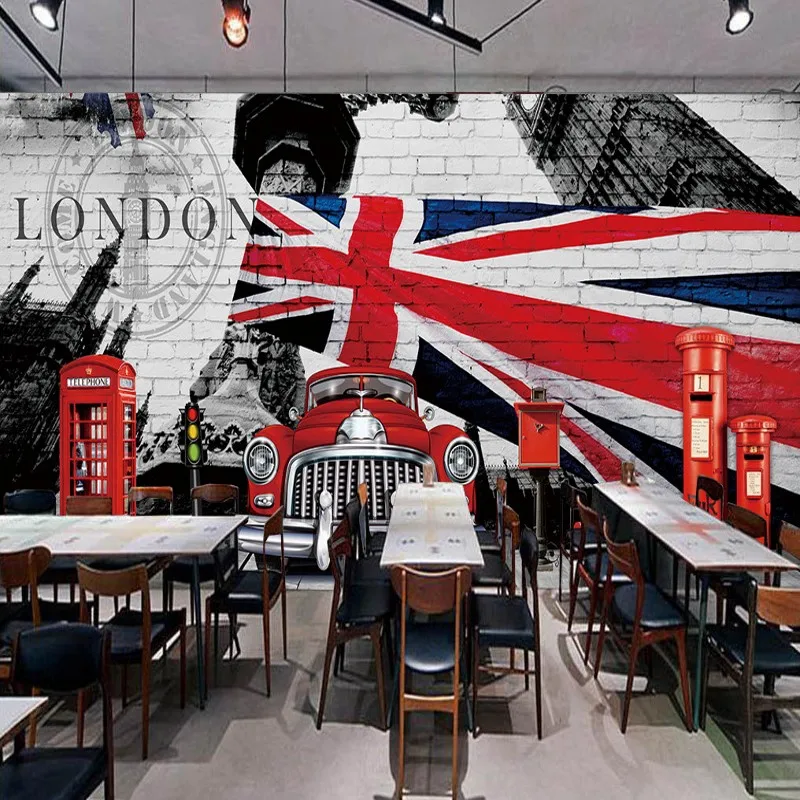 Пользовательские фото обои 3D стерео британский флаг стиль ретро ностальгия фон