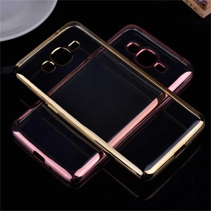 Plating Case For Samsung J2 RubberPhone Премьер Ясно Мягкие TPU Galaxy Grand Prime Plus Гальванических Крышка
