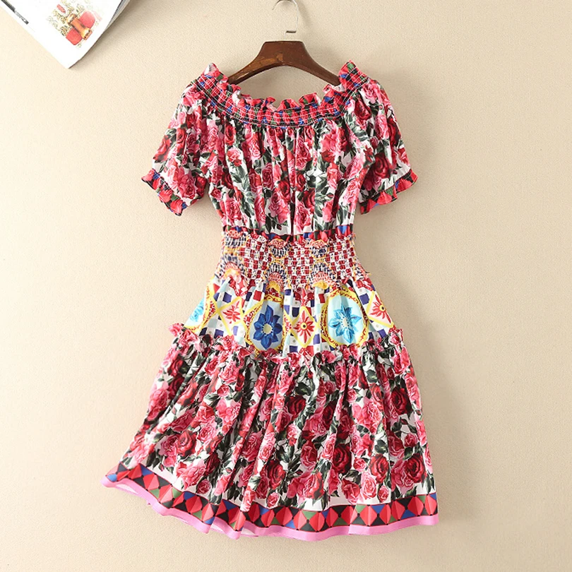 Новейшая мода лето 2020 дизайнерское подиумное Платье женское с коротким рукавом и