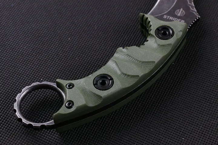 Strider спасательный нож Karambit D2 лезвие G10 Ручка для охоты на открытом воздухе ножи