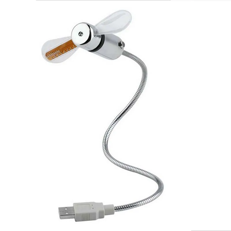 USB Fan Flexible mini LED watch fan with real-time display function for desktop computers and laptops silver |