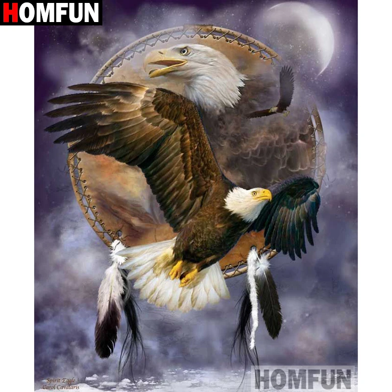 Алмазная 5D Вышивка HOMFUN Орлан картина с полными квадратными/круглыми стразами