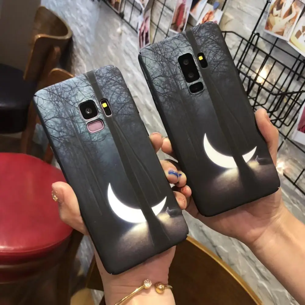 Korea Design Fancy Night View Moon IMD PC Hard Back Slim Full Cover Phone Case For Samsung S7/S8/S9Plus Note8 Shell Protection |