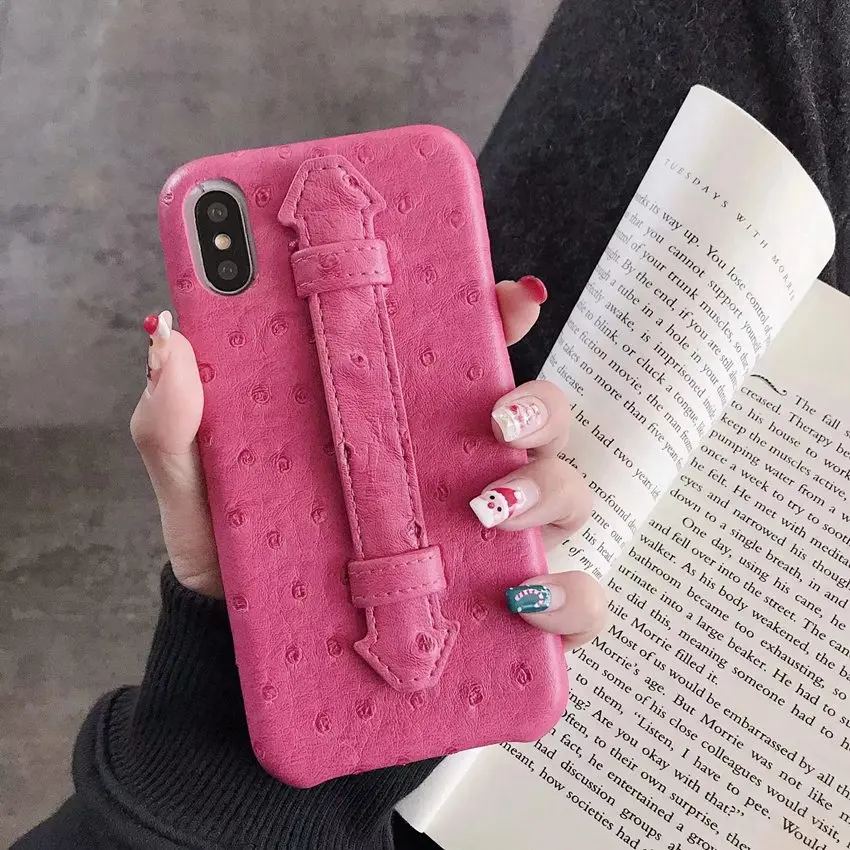 Страусиная Сетка Кожаный чехол для Iphone X Xs Max XR анти-падение жесткий iPhone 7 8 Plus 6 6s