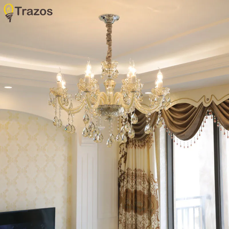 Новая роскошная люстра освещение K9 с украшением в виде кристаллов лампы форме