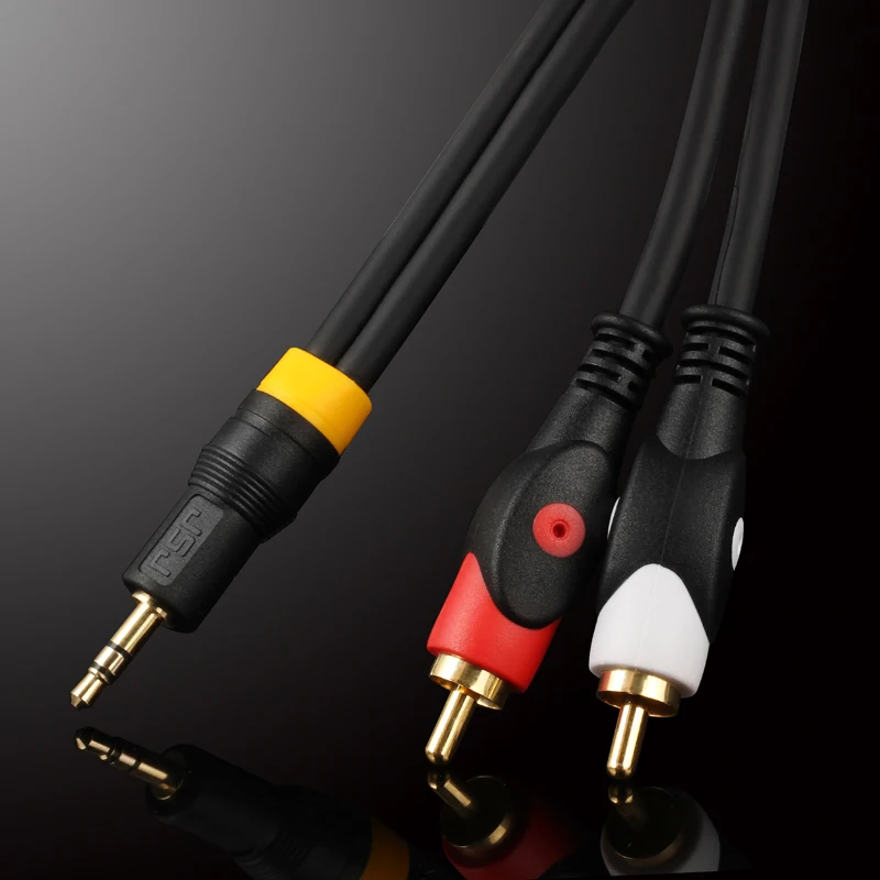 WinAqum Aux аудио 3 5 мм стерео штекер к 2 RCA разъему Y разветвитель кабель для ПК MP3