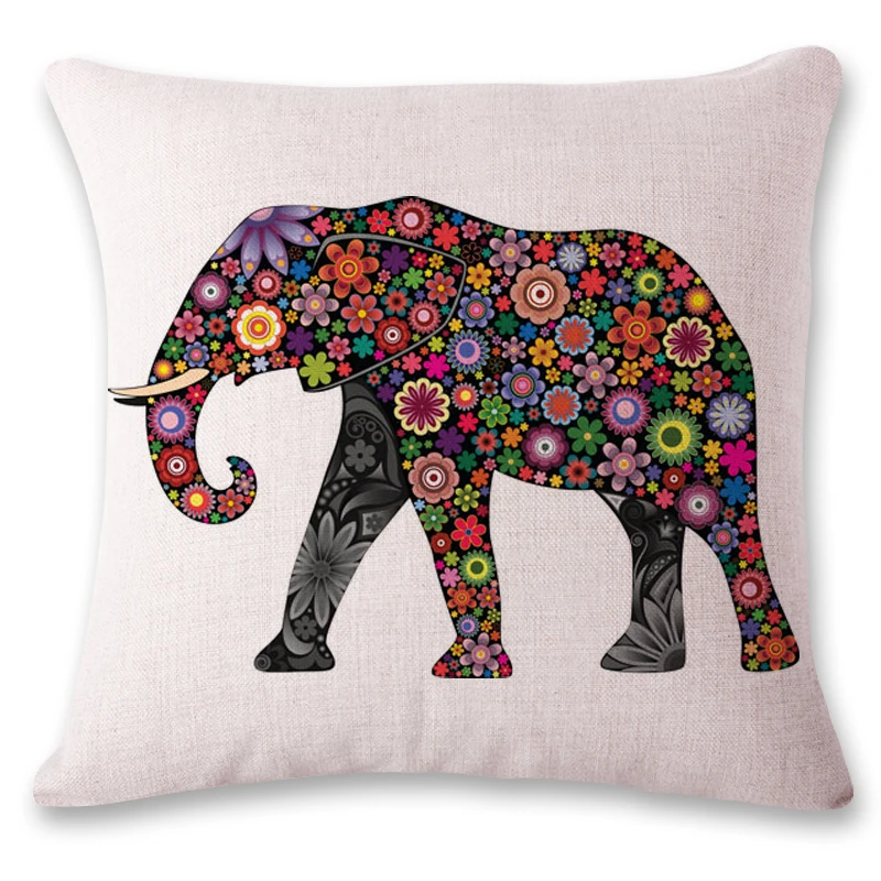 Наволочки для подушки Gecko цветные льняные наволочки с изображением слона и