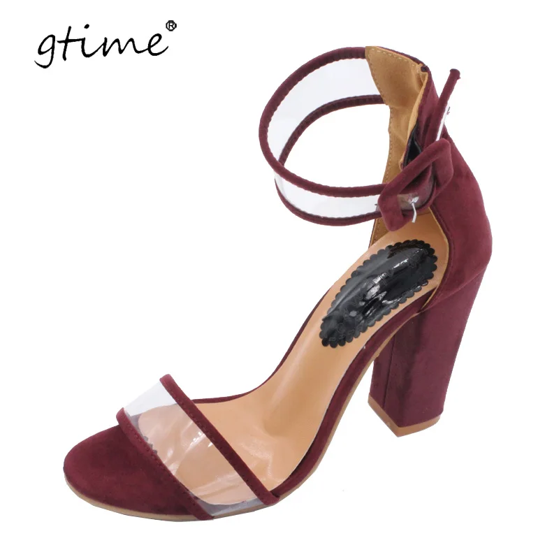 Женские прозрачные туфли Gtime летние босоножки на высоком каблуке для танцев