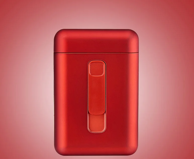 Стиль Ciagrette держатель Коробка Чехол электронная USB Зажигалка Беспламенное ветрозащитное табачное портсигар чехол зажигалка LFB789 - Цвет: Красный