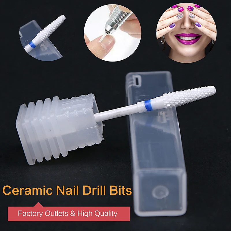 

2 PCS / Lots Milling Cutter Smooth Top Ceramic Nail Drill Bit 3/32" Rotary Burr Nail Mill Bits