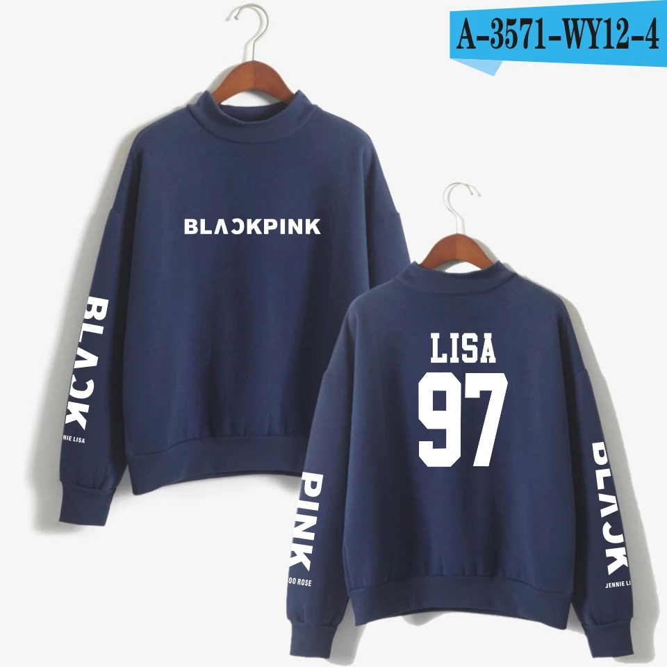 Navy Blue LUCKYFRIDAYF Kpop Blackpink K Pop женские толстовки, свитшоты, верхняя одежда в стиле хип-хоп, черные розовые мужские толстовки с принтом, толстовки, одежда - Цвет: Navy Blue