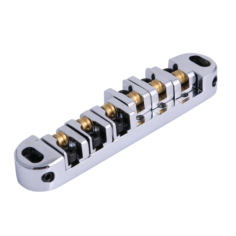 

Brass Roller Saddle Tune-O-Matic LP Guitar Bridge & Tailpiece Set Chrome
