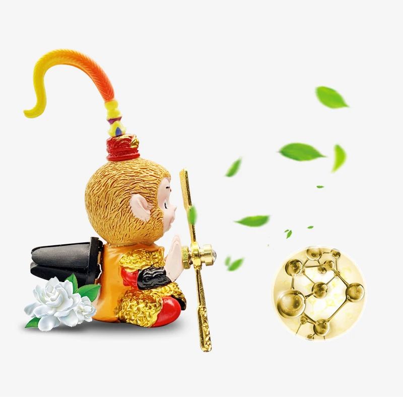 

Free Shipping Car Air Condition Outlet Decorative Aromatherapy Auto Perfume Sun Wukong Fan Rotating High-grade Ornaments