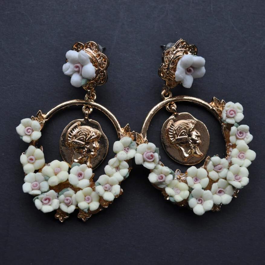 Модные женские аксессуары знаменитый дизайн brincos желтые фимо цветы сплав